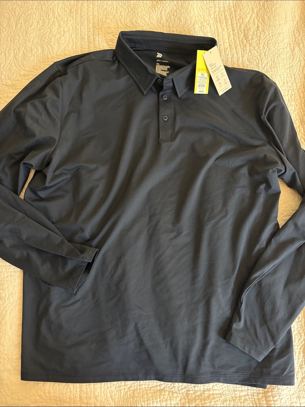 all in motion Navy Long-Sleeve Polo Shirt